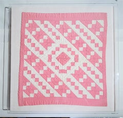 20Thc Mini patchwork de poupées timbres-poste rose et blanc
