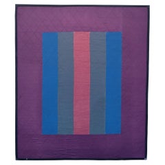 20Thc Mounted Amish Lancaster Co., Pa. Bars Crib Quilt