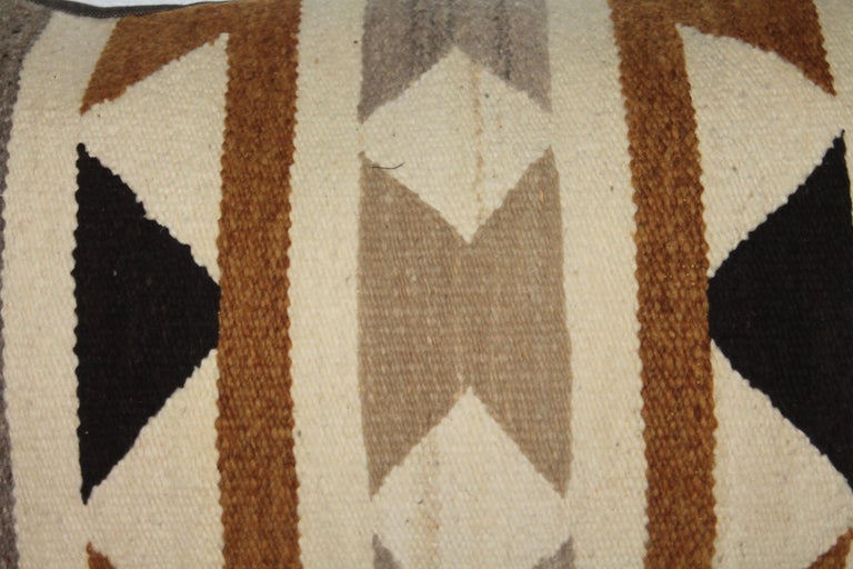 Adirondack 20thc Navajo Indian Weaving Bolster Pillow For Sale