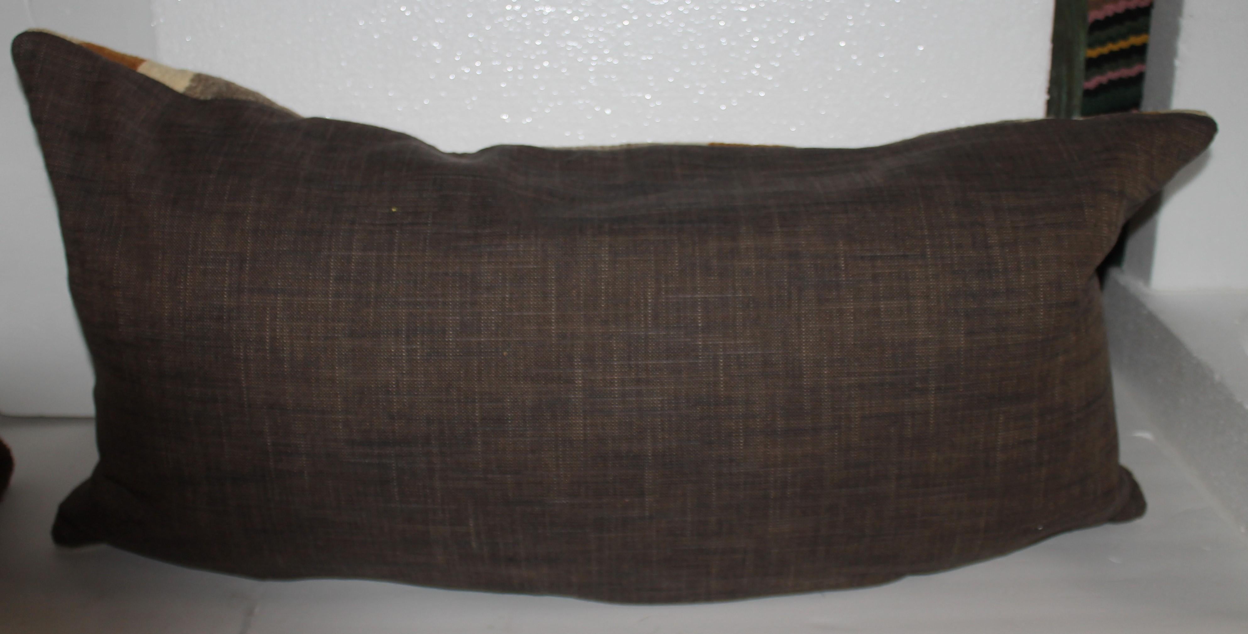 Hand-Woven 20thc Navajo Indian Weaving Bolster Pillow For Sale
