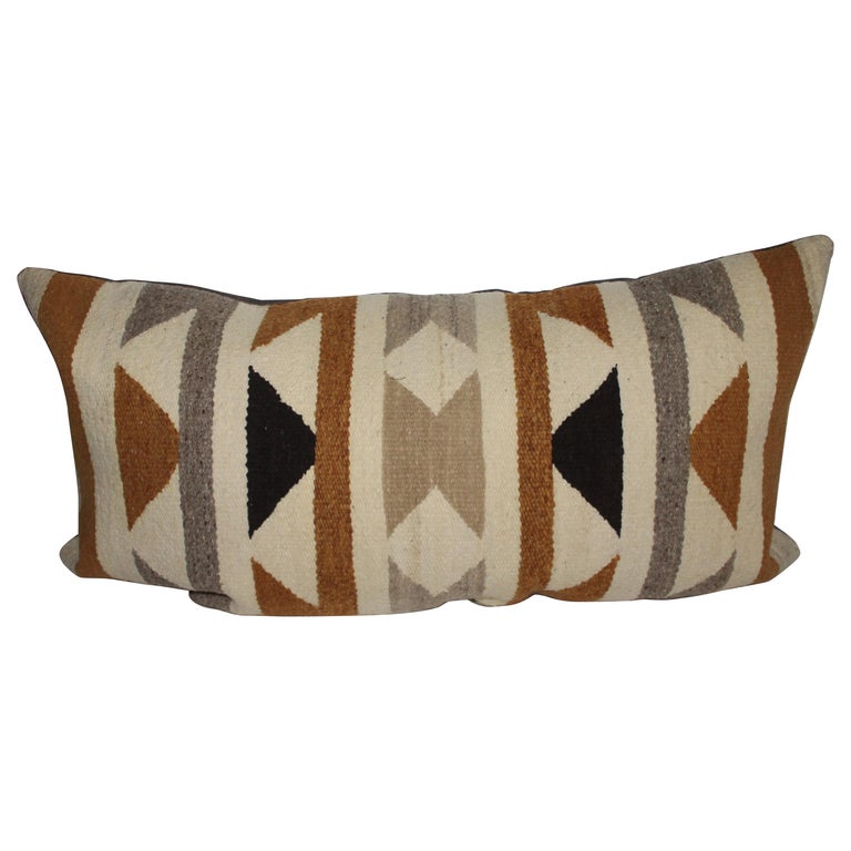 20thc Navajo Indian Weaving Bolster Pillow For Sale