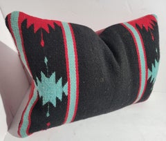 Oreiller de tissage indien Navajo 20 cm avec dos en cuir