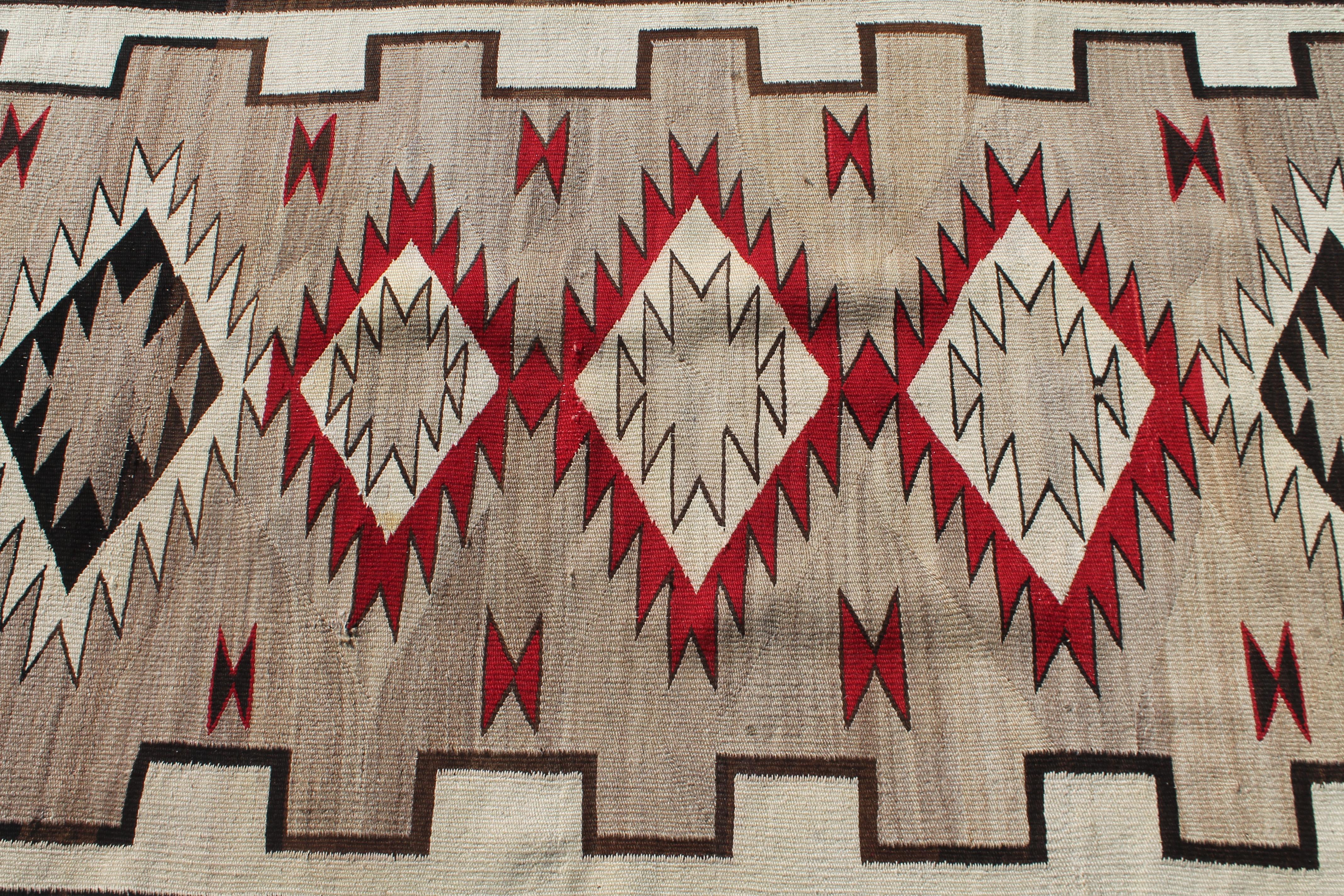 American 20th Century Navajo Indian Weaving Runner Rug