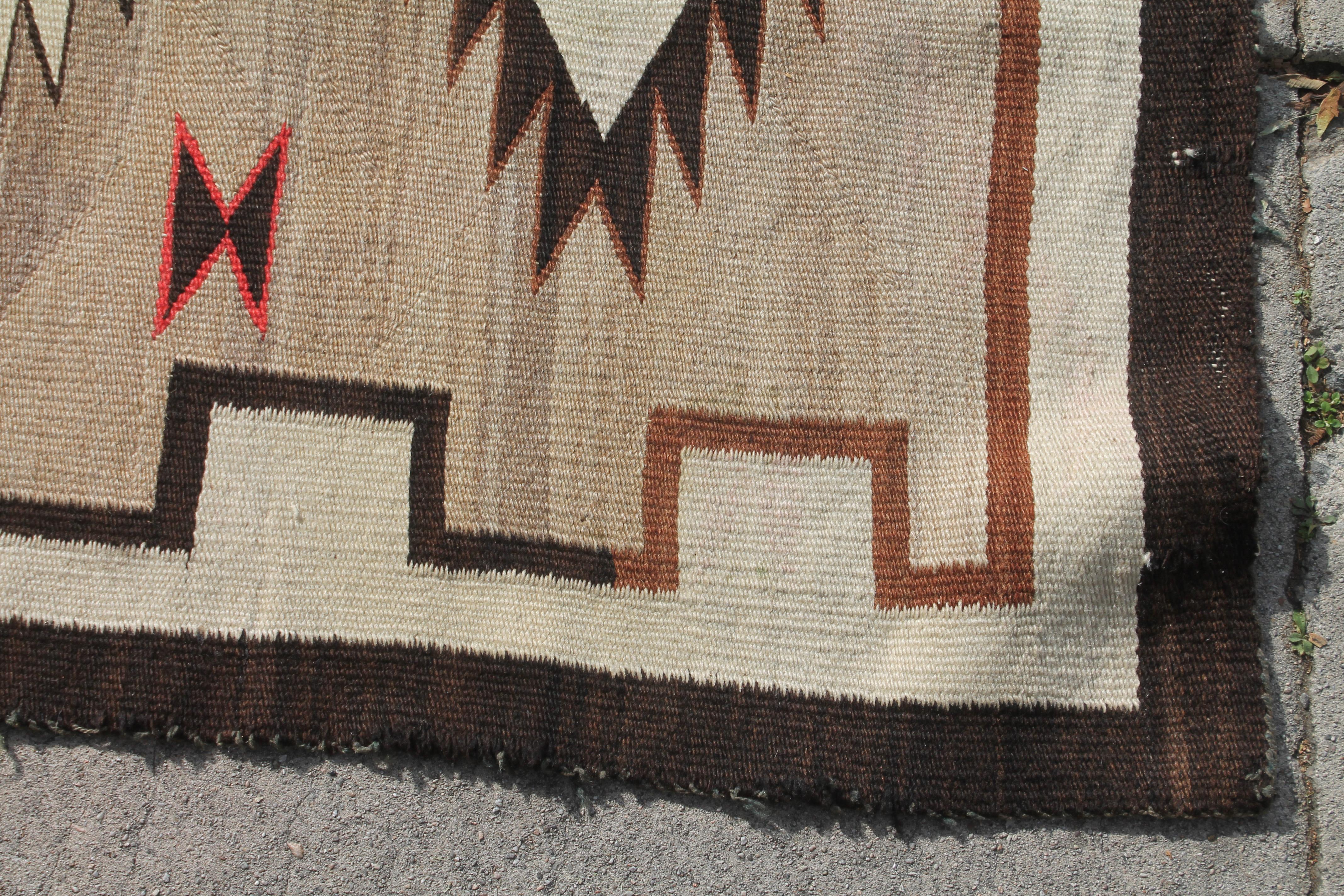 Wool 20th Century Navajo Indian Weaving Runner Rug