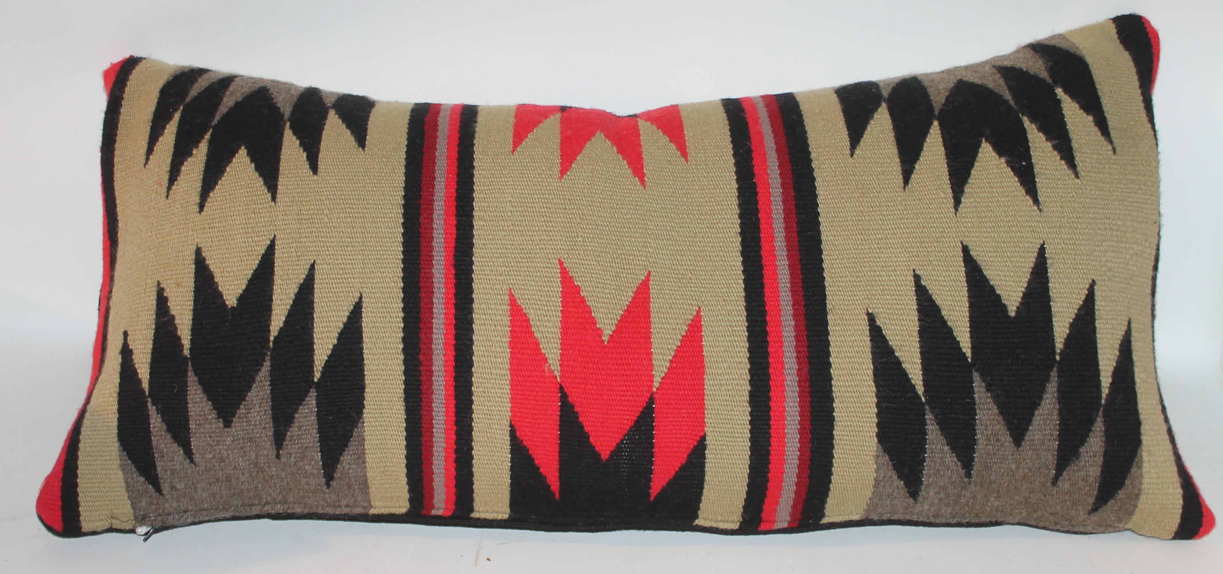 Hand-Woven 20thc Navajo Weaving Bolster Pillow For Sale
