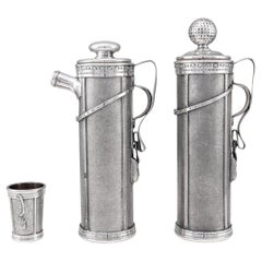 20thc Novelty Versilbertes Cocktailshaker-Set mit Regaltasche, ca. 1920