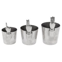 20thC Novelty Silver Plated Set Of Three Shot Measures By James Dixon & Sons