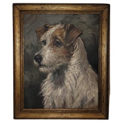 20Thc Oil Painting of a Jack Russell Terrier