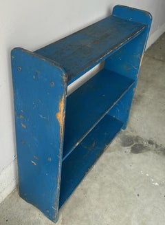 20Thc Original Blue Painted  Book Shelf