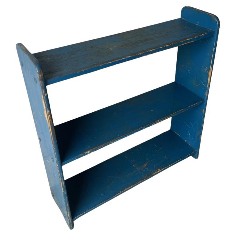 20Thc Original Blue Painted  Book Shelf