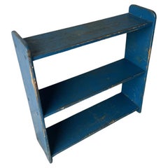 20Thc Original Blue Painted  Book Shelf