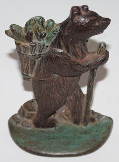 20th Century Original Painted Bear Door Stop
