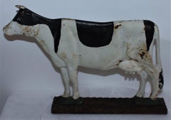 20th C Original Painted Cow Door Stop