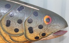 20thc Original Painted Tin Full Body Fish