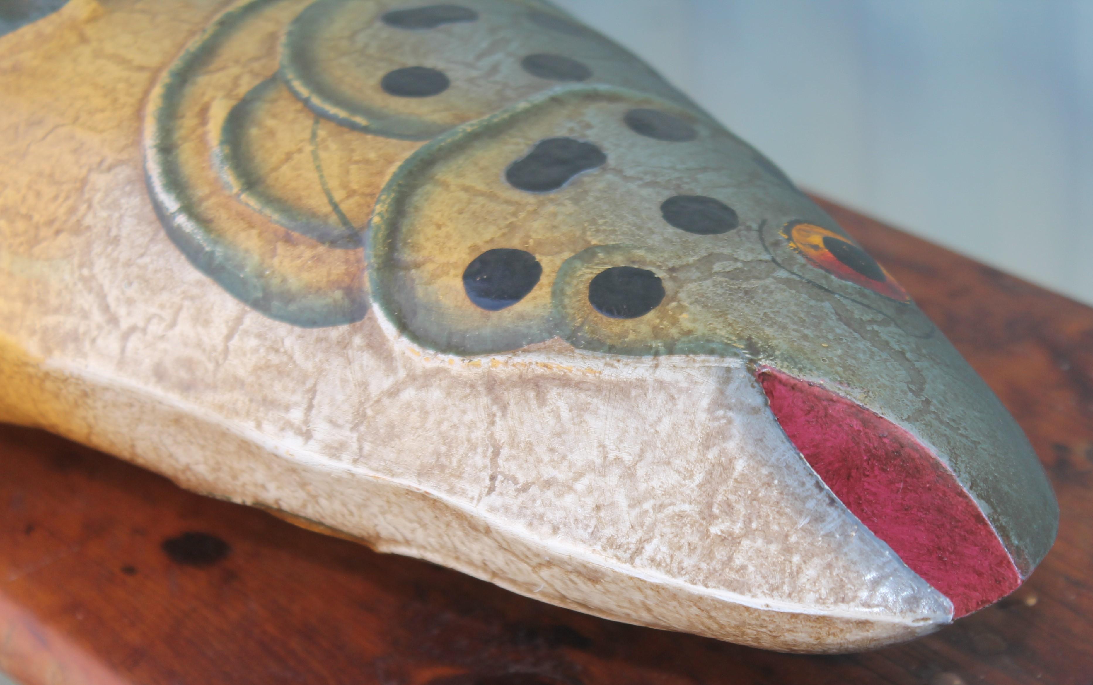 Adirondack 20thc Original Painted Tin Full Body Fish