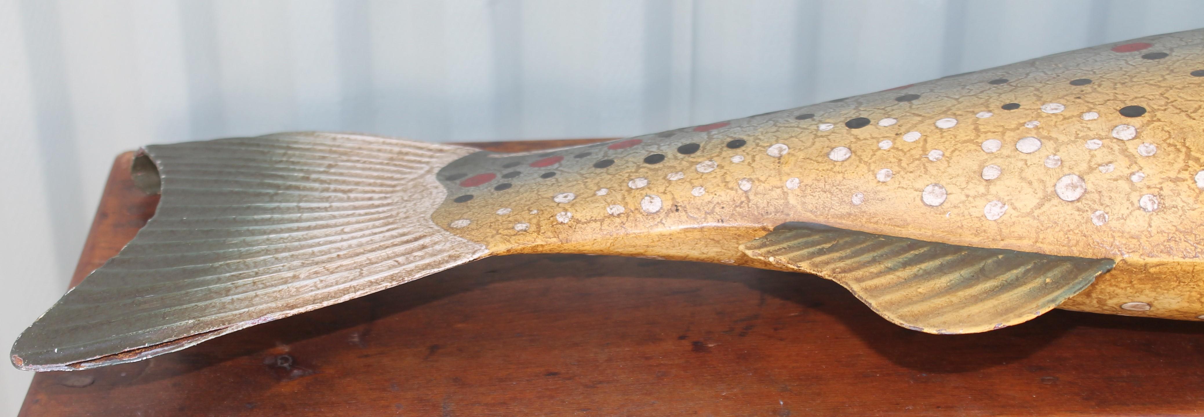 20th Century 20thc Original Painted Tin Full Body Fish