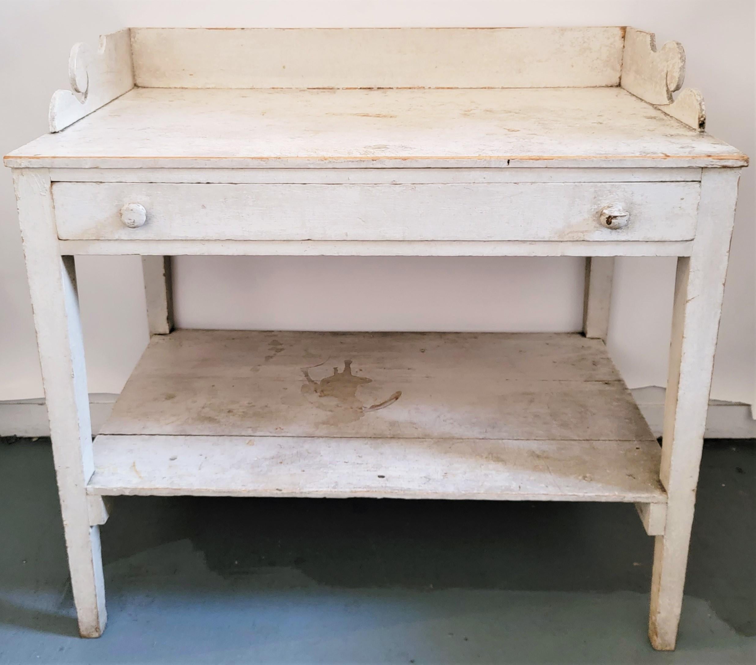 20th Century 20th C  Original White Painted Side Table
