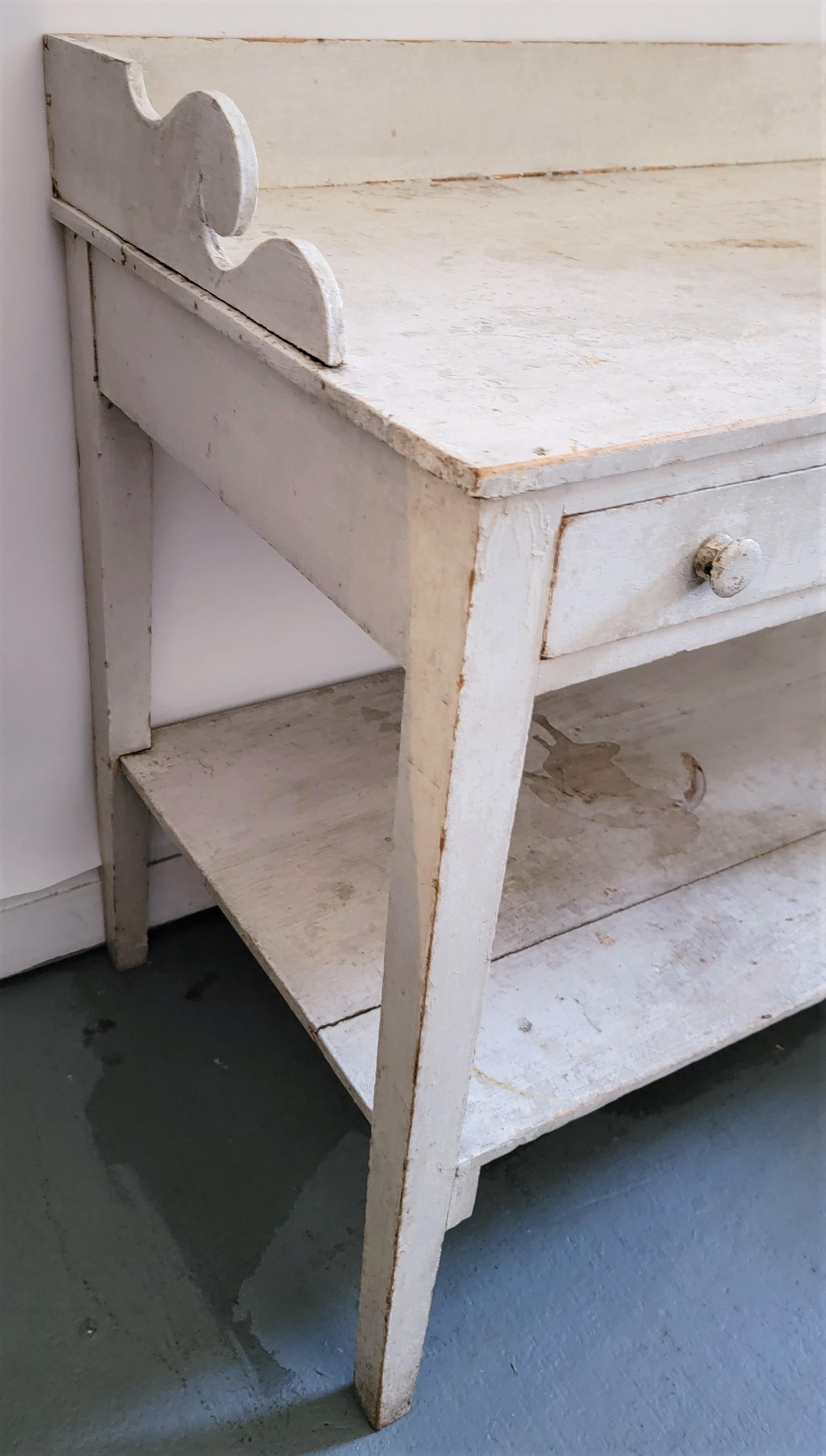 20th C  Original White Painted Side Table 1