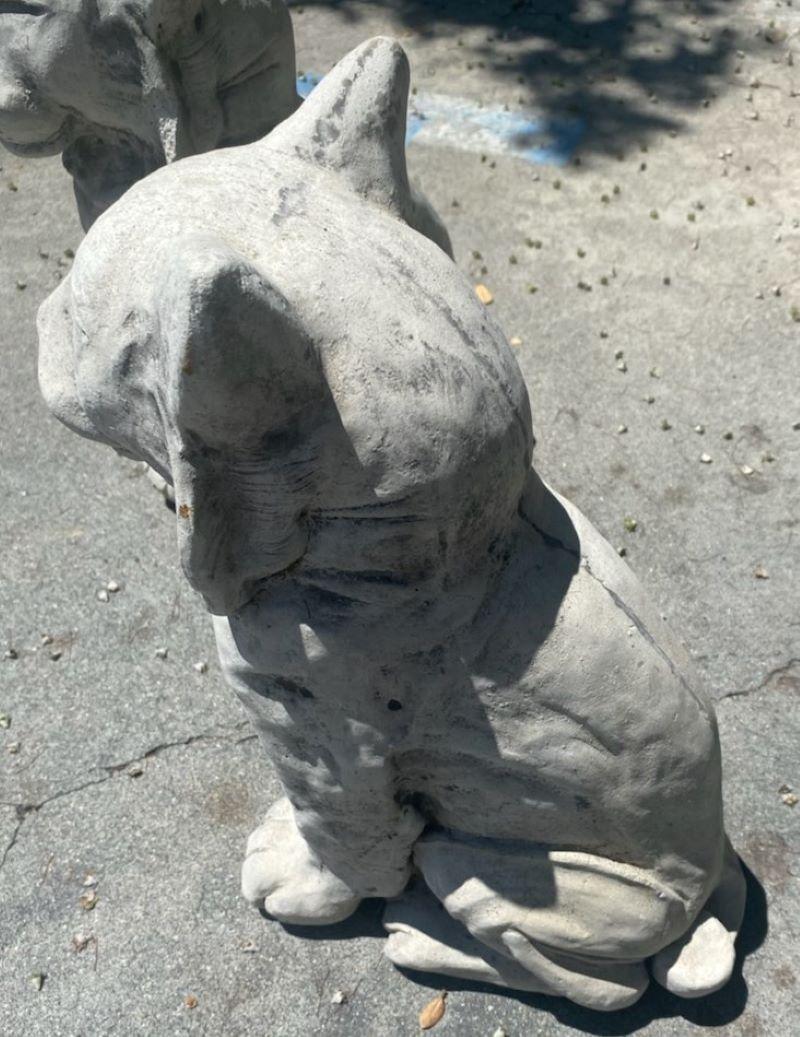 American 20thc Pair of Cement Lynx Garden Ornaments