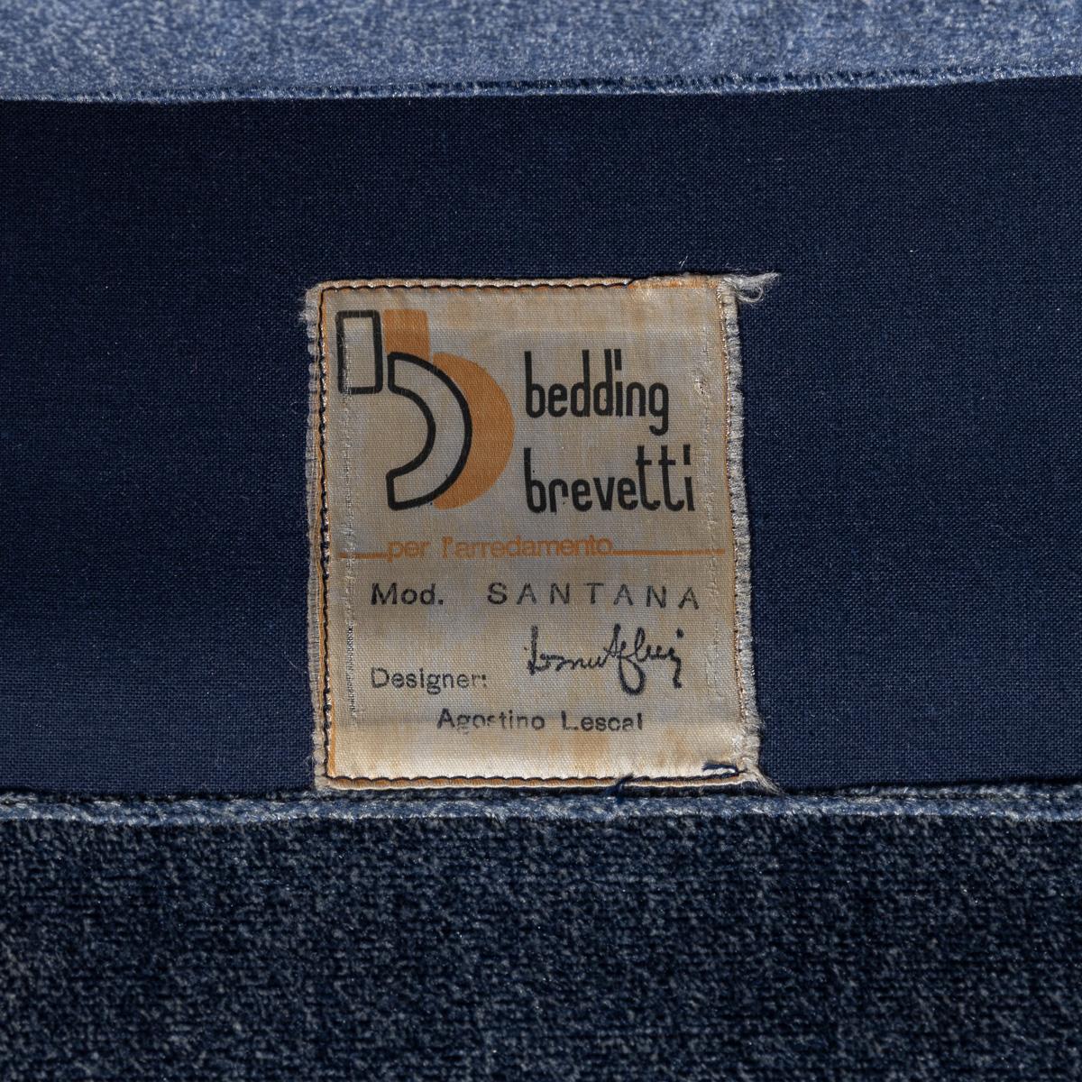 Coppia di poltrone in velluto blu del XX secolo di Agostino Lescai per Brevetti in vendita 12