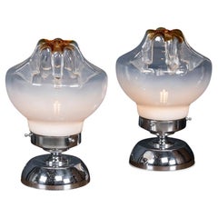 Used 20thC Pair Of Italian Table Lamps By Gaetano Sciolari For Mazzega, Murano c.1970