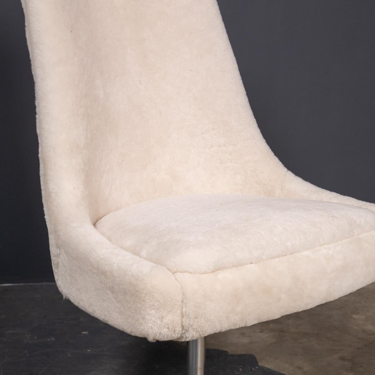 20thC Pair of Swivel Chairs in Natural Shearling, c.1970 6