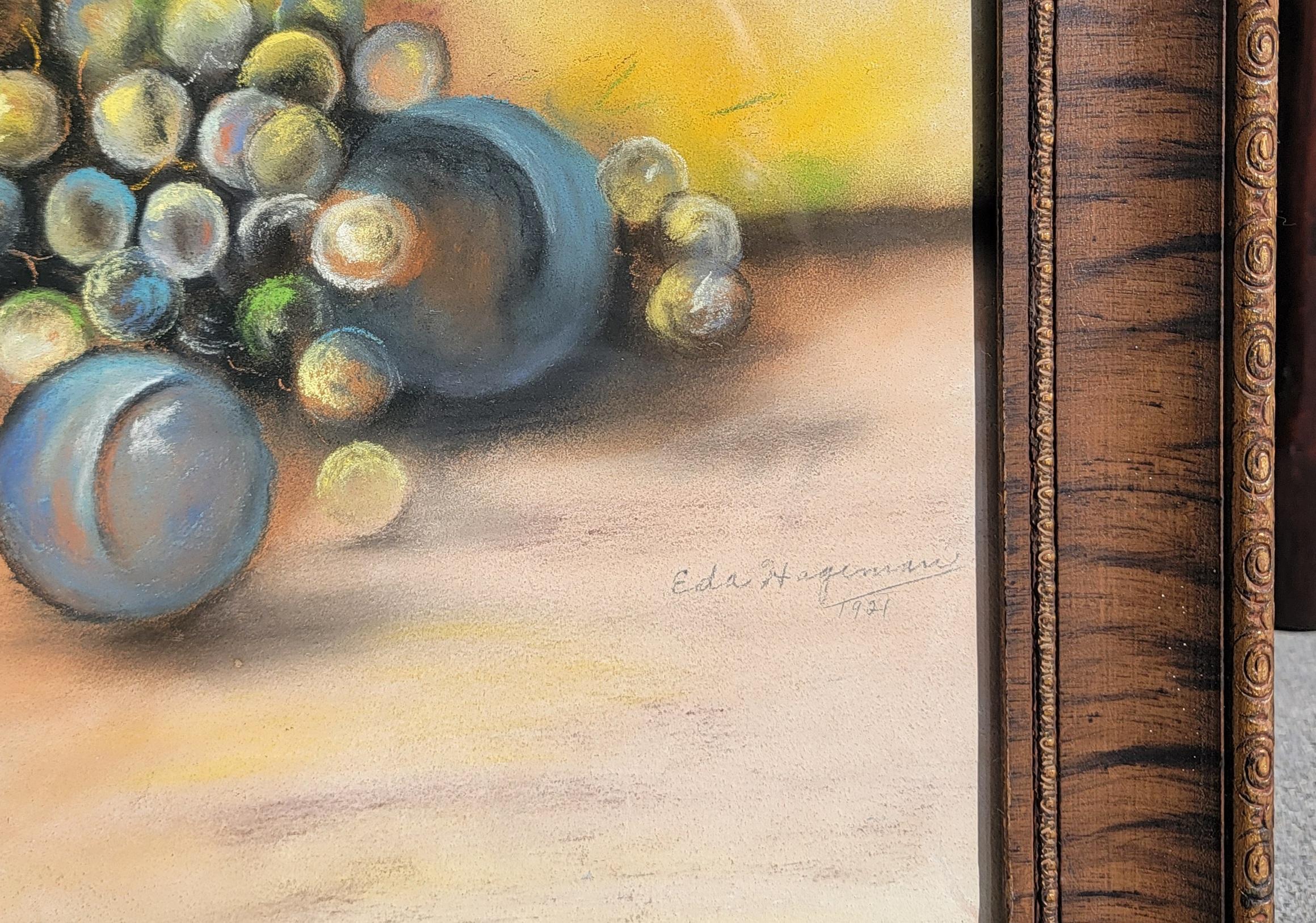 Adirondack 20Thc  Pastel Painting of Still Life - Artist Signed 1921 For Sale