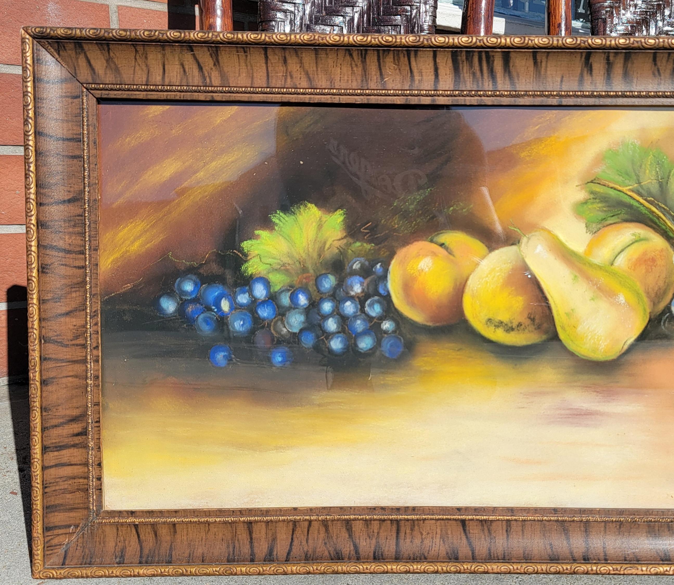Hand-Painted 20Thc  Pastel Painting of Still Life - Artist Signed 1921 For Sale