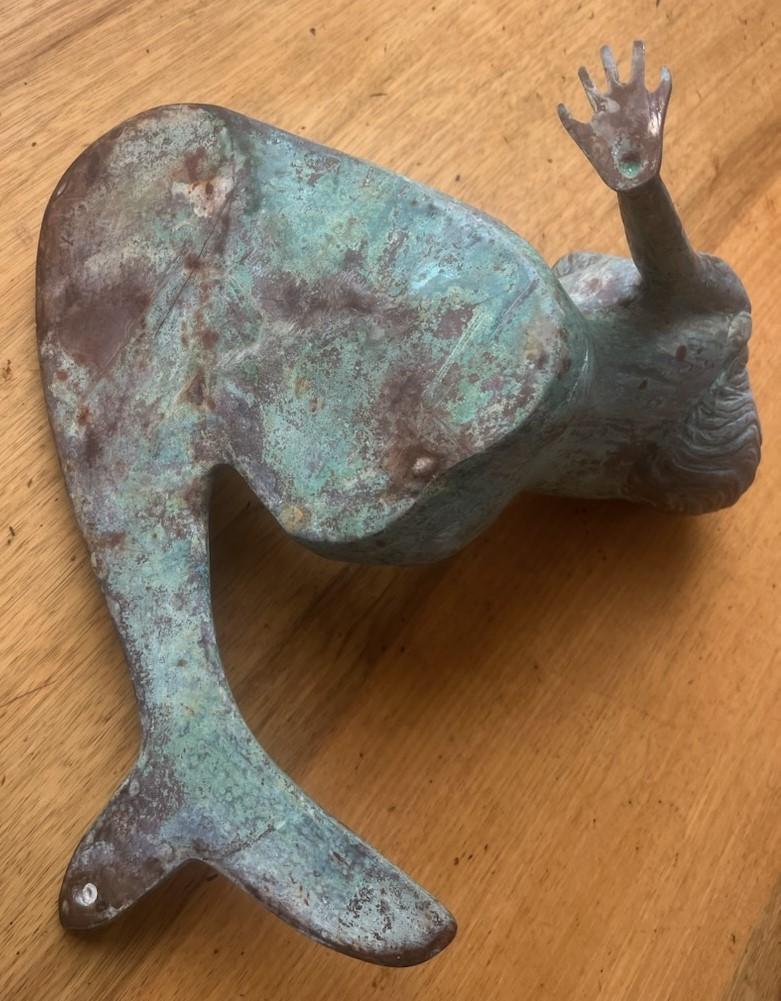 Americano Statua di sirena in bronzo patinato del XX secolo in vendita