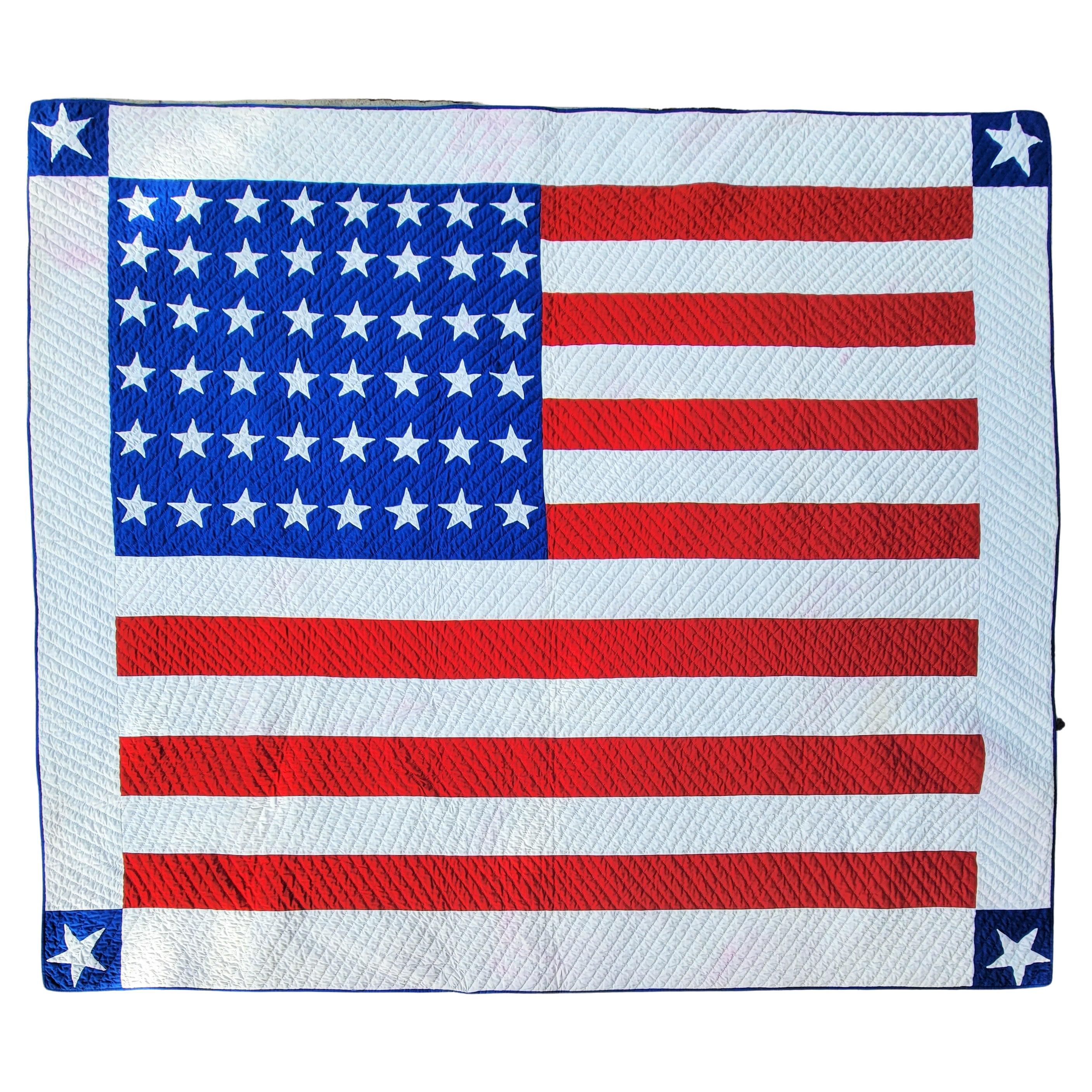 Seltene Flagge aus dem 20. Jahrhundert mit Sternen-Eckblöcken im Angebot
