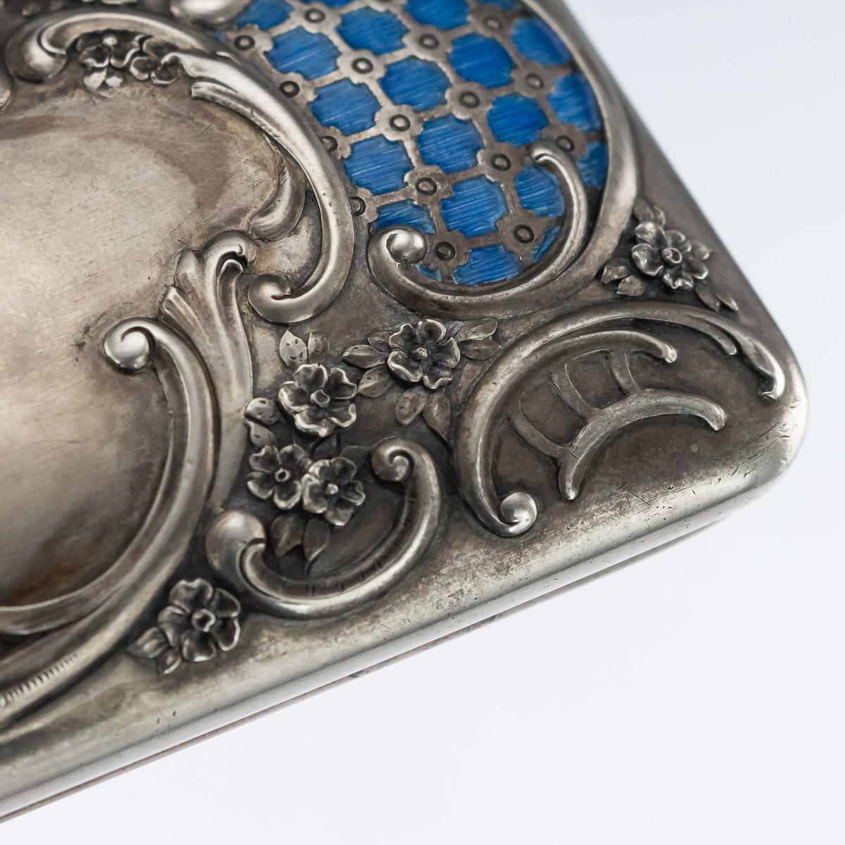 Russian Faberge Enamelled Solid Silver and Rock Crystal Box, circa 1900 9