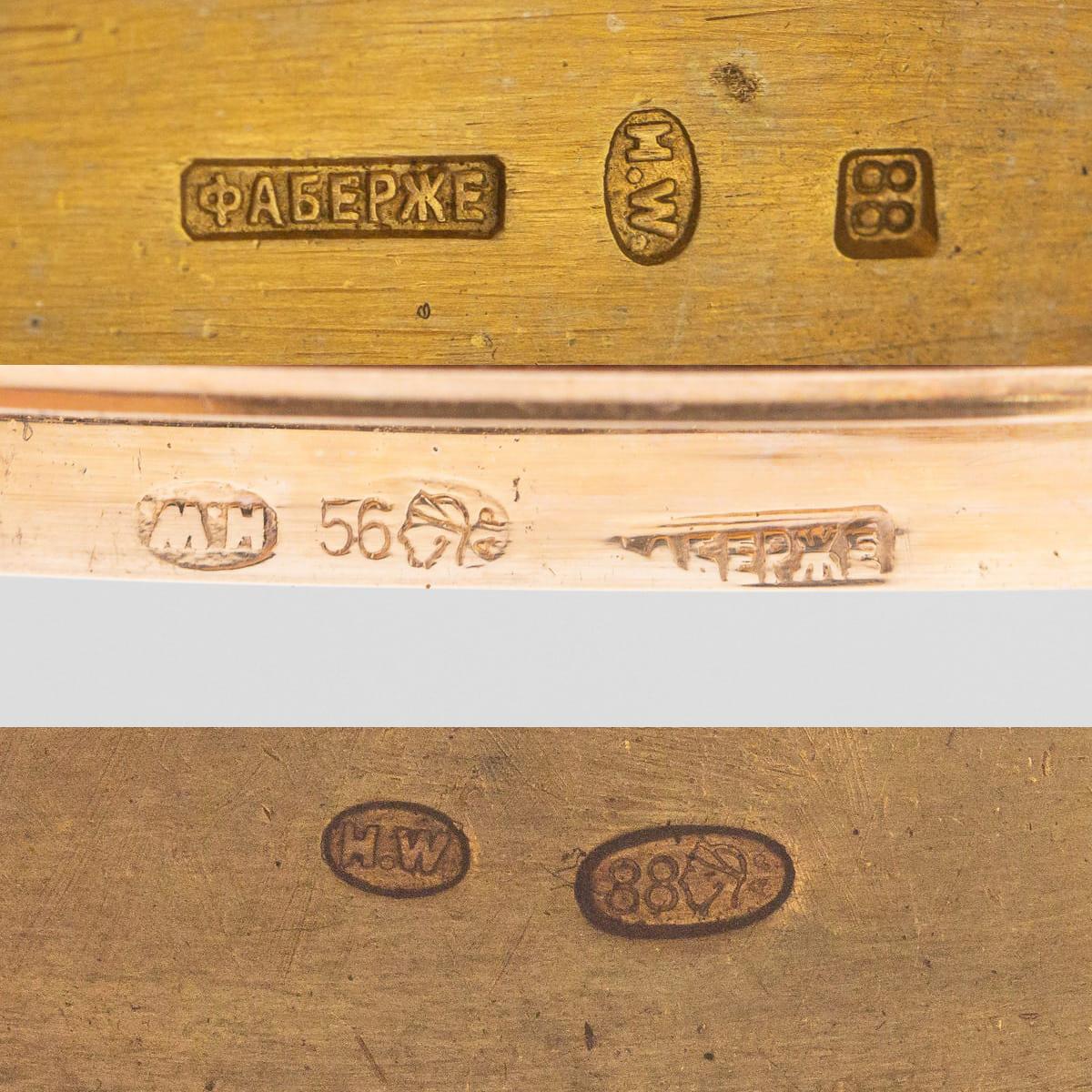 20th Century Russian Faberge Silver, Gold and Enamel Cigarette Case, circa 1900 9