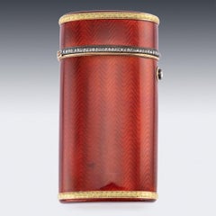 20th Century Russian Faberge Silver, Gold and Enamel Cigarette Case, circa 1900