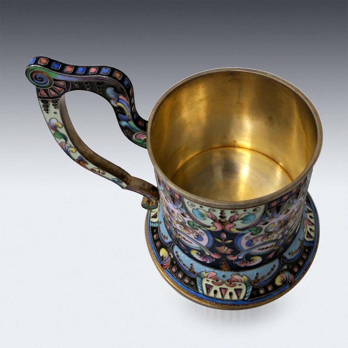 20th Century Russian Silver-Gilt & Enamel Tea Glass Holder, 6th Artel circa 1900 3