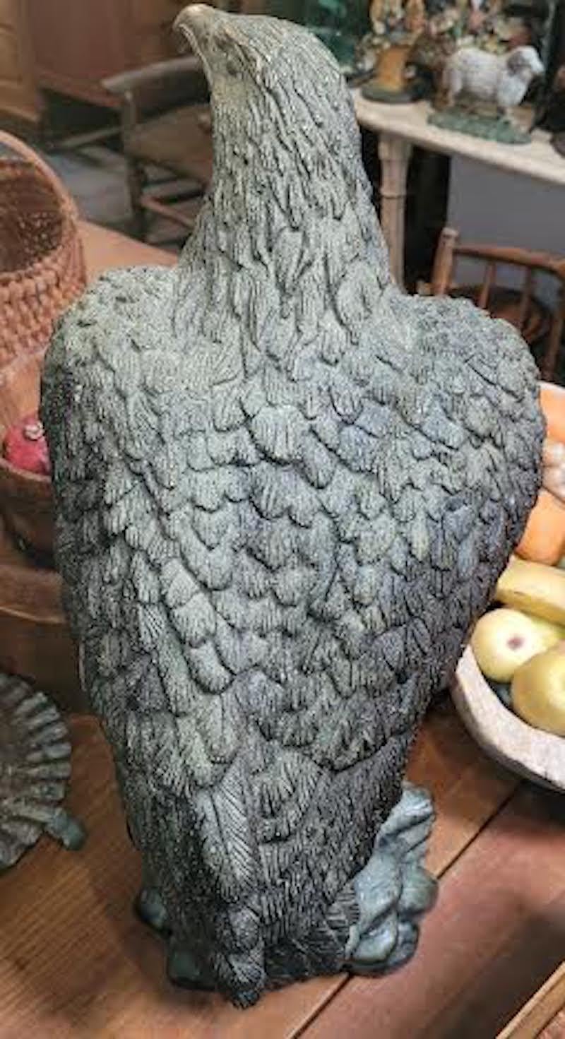 American Classical 20Th c Signed Bronze Bald Eagle Sculpture  For Sale