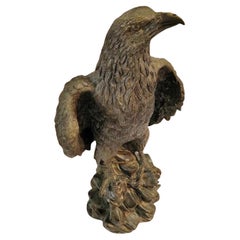 Vintage 20Th c Signed Bronze Bald Eagle Sculpture 