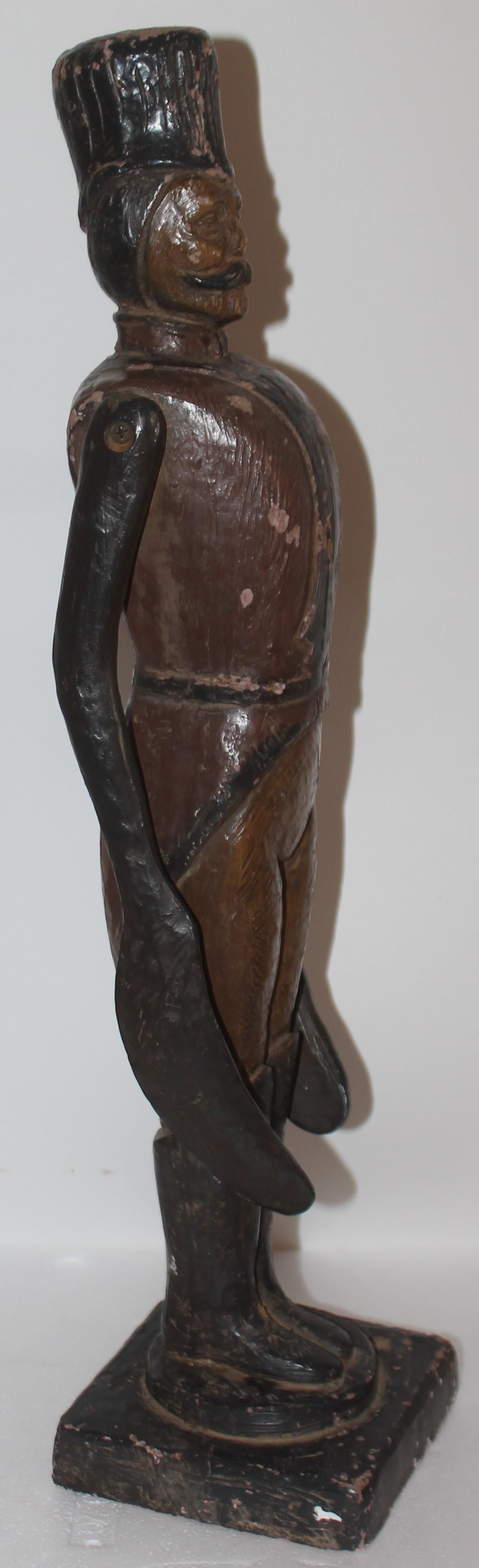 Hand-Crafted 20th C Signed & Dated Folk Sculpture of a Soldier For Sale