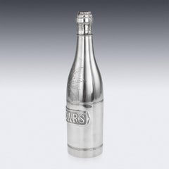 Pitillera "Botella de Champán" plateada del siglo XX c.1910