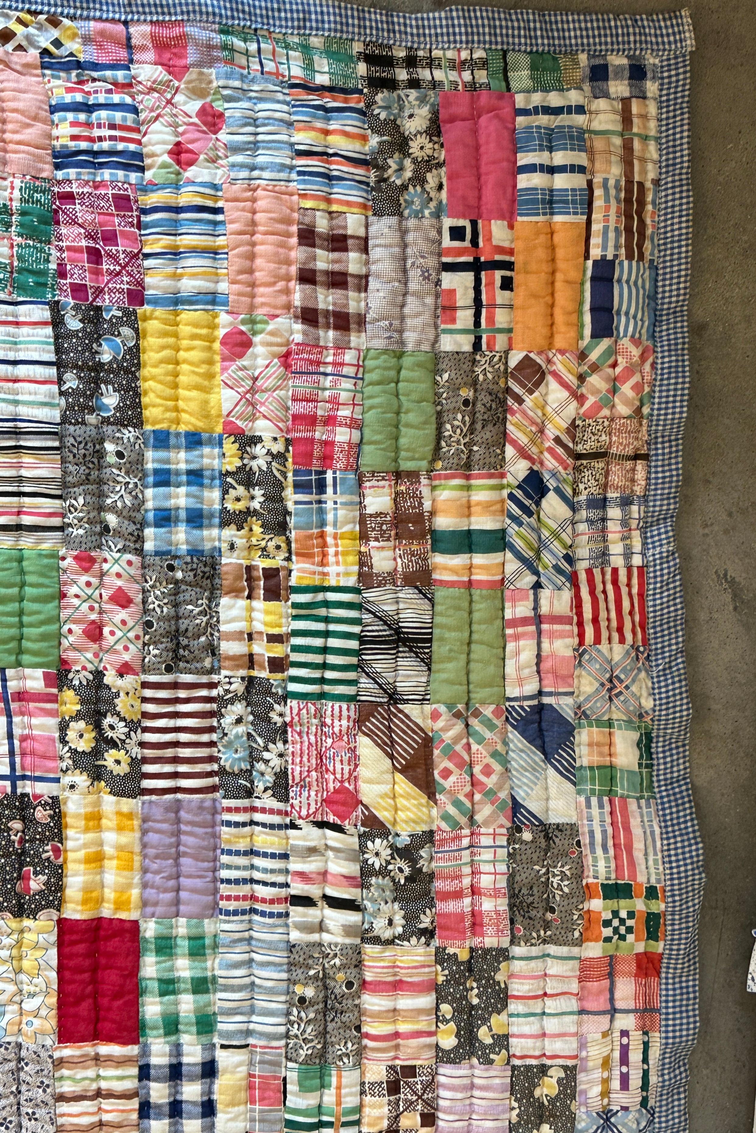 Adirondack 20Thc Small Pieced Patchwork Quilt For Sale