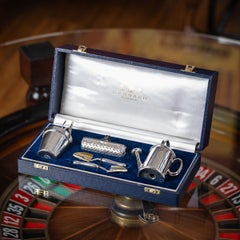 20thC Solid Silver Novelty Five-Piece 'Gardening' Condiment Set, Garrard c.1994