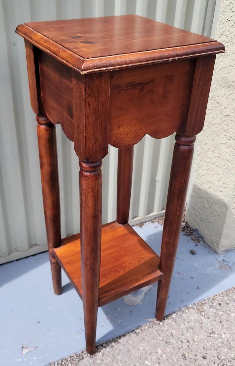 Hand-Crafted 20Thc Walnut Side Table w/ Drawer For Sale
