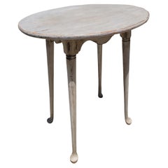 20thc White Painted Queen Ann Style Side Table