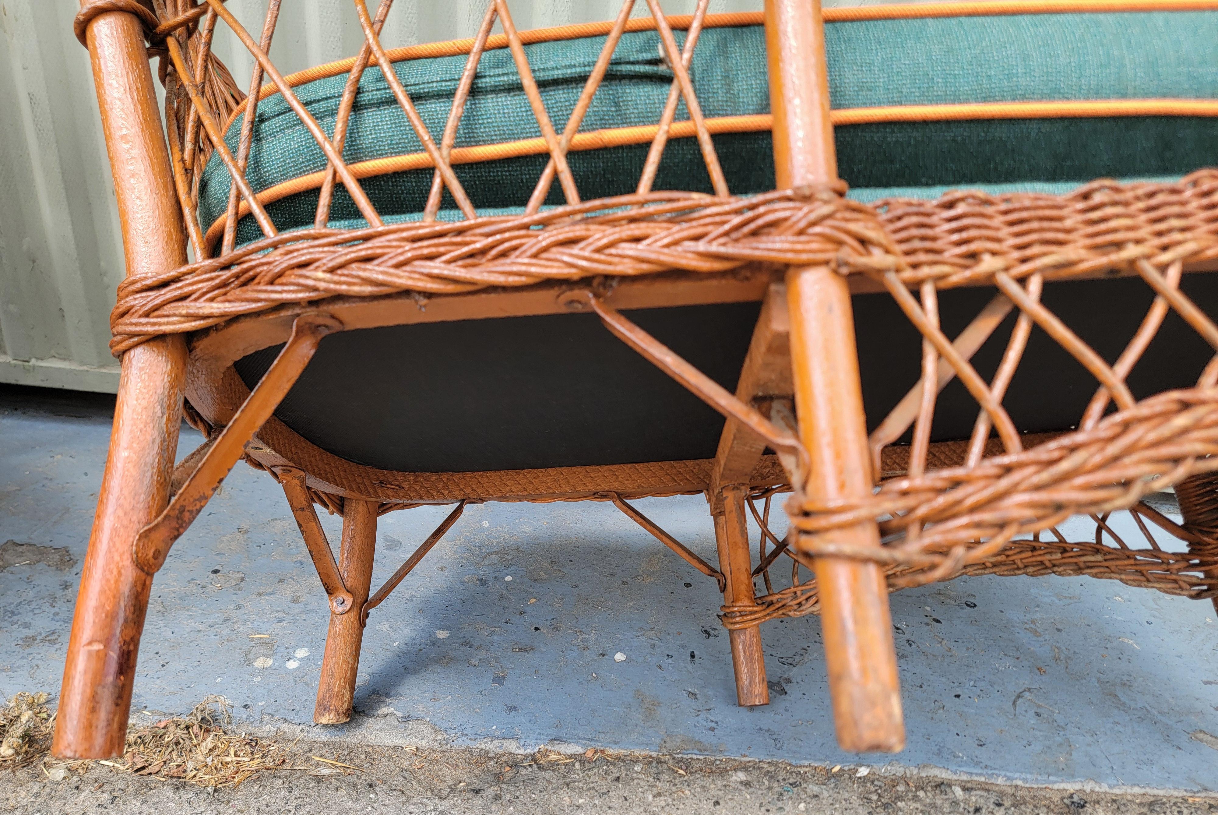 20Thc  Child & Child en osier  Bar Harbor Ensemble canapé, chaise et chaise berçante en vente 5