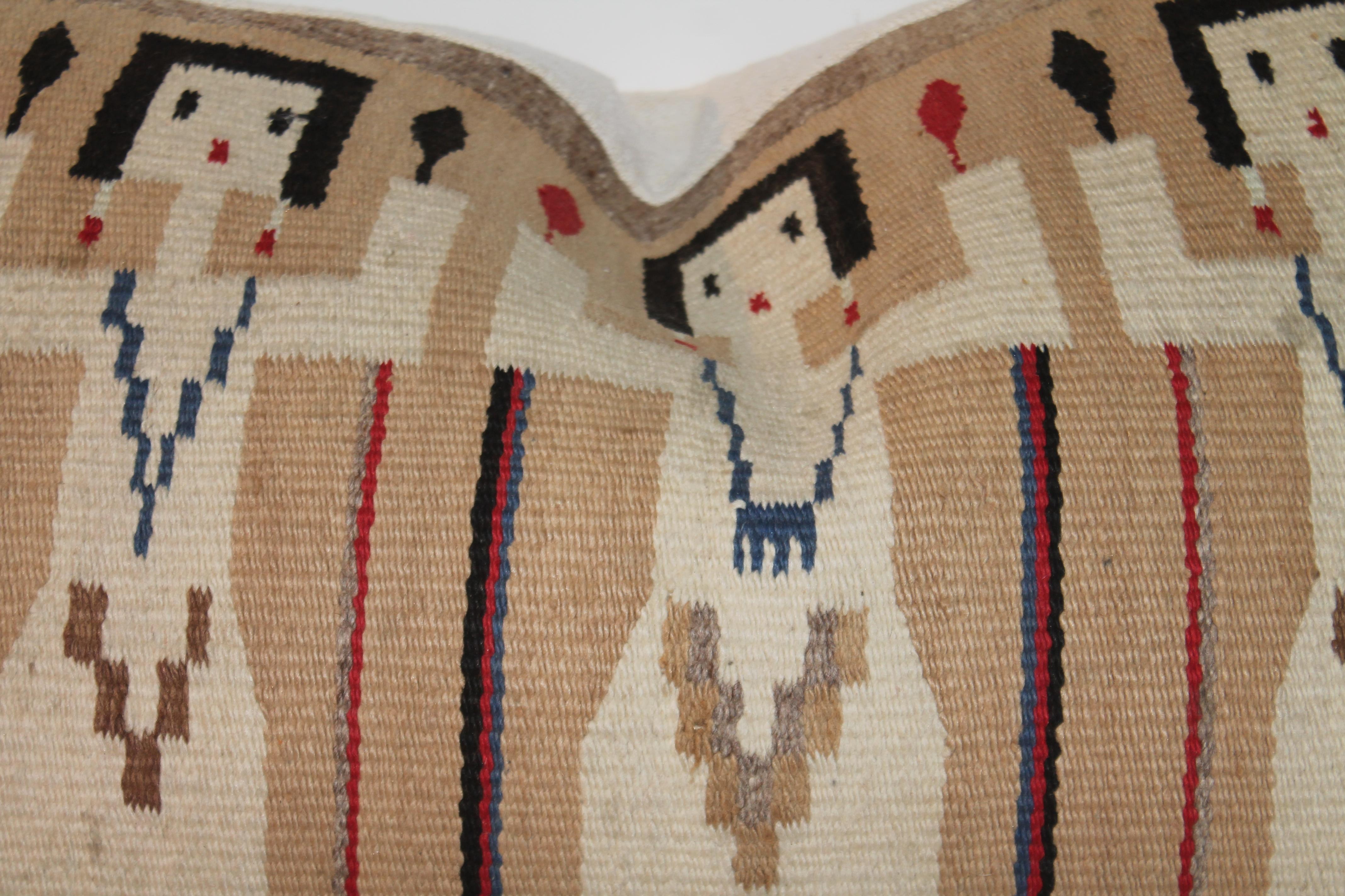 Adirondack 20thc Yei Indian Weaving Bolster Pillow For Sale