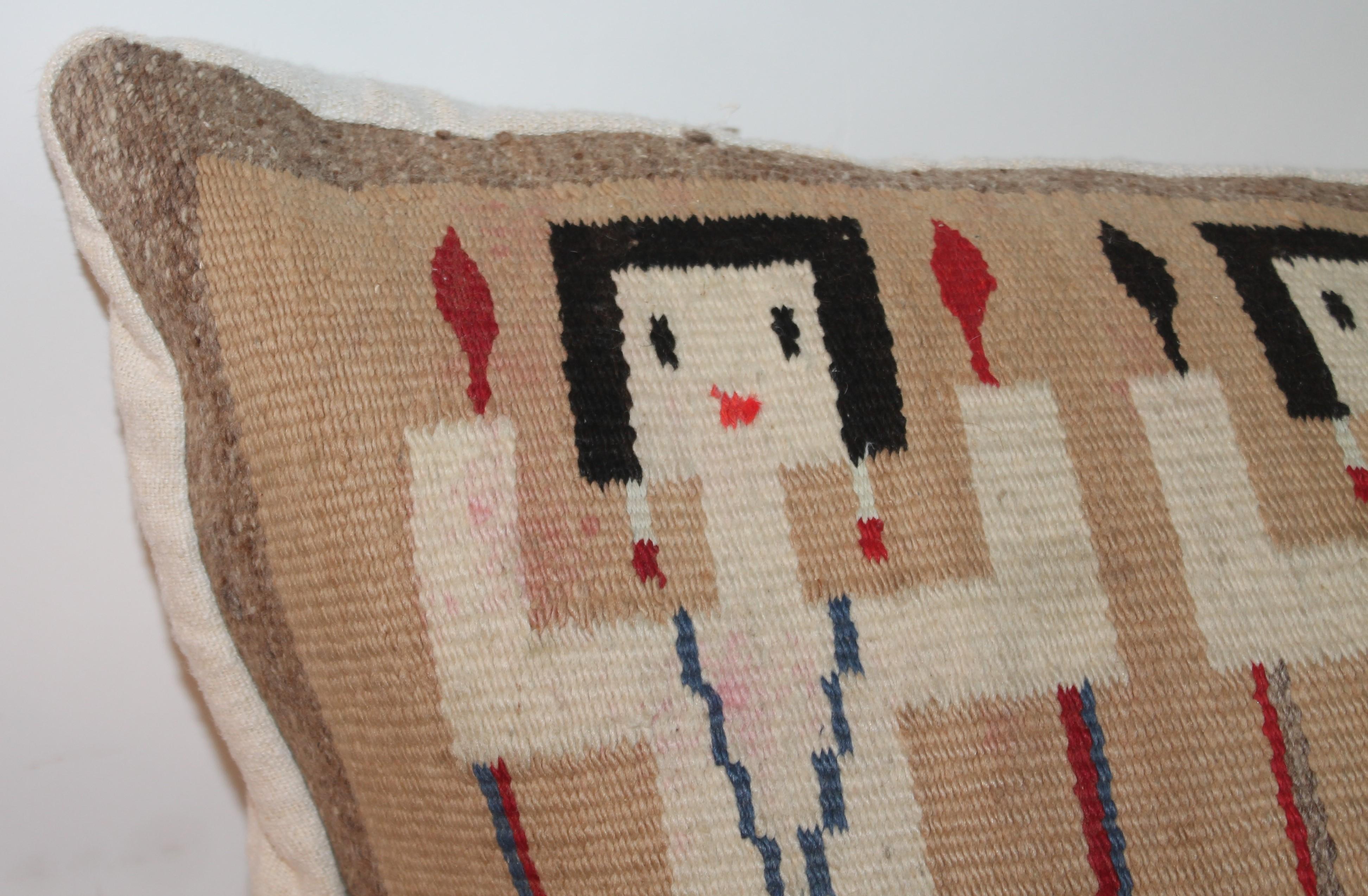 20thc Yei Indian Weaving Bolster Pillow In Good Condition For Sale In Los Angeles, CA