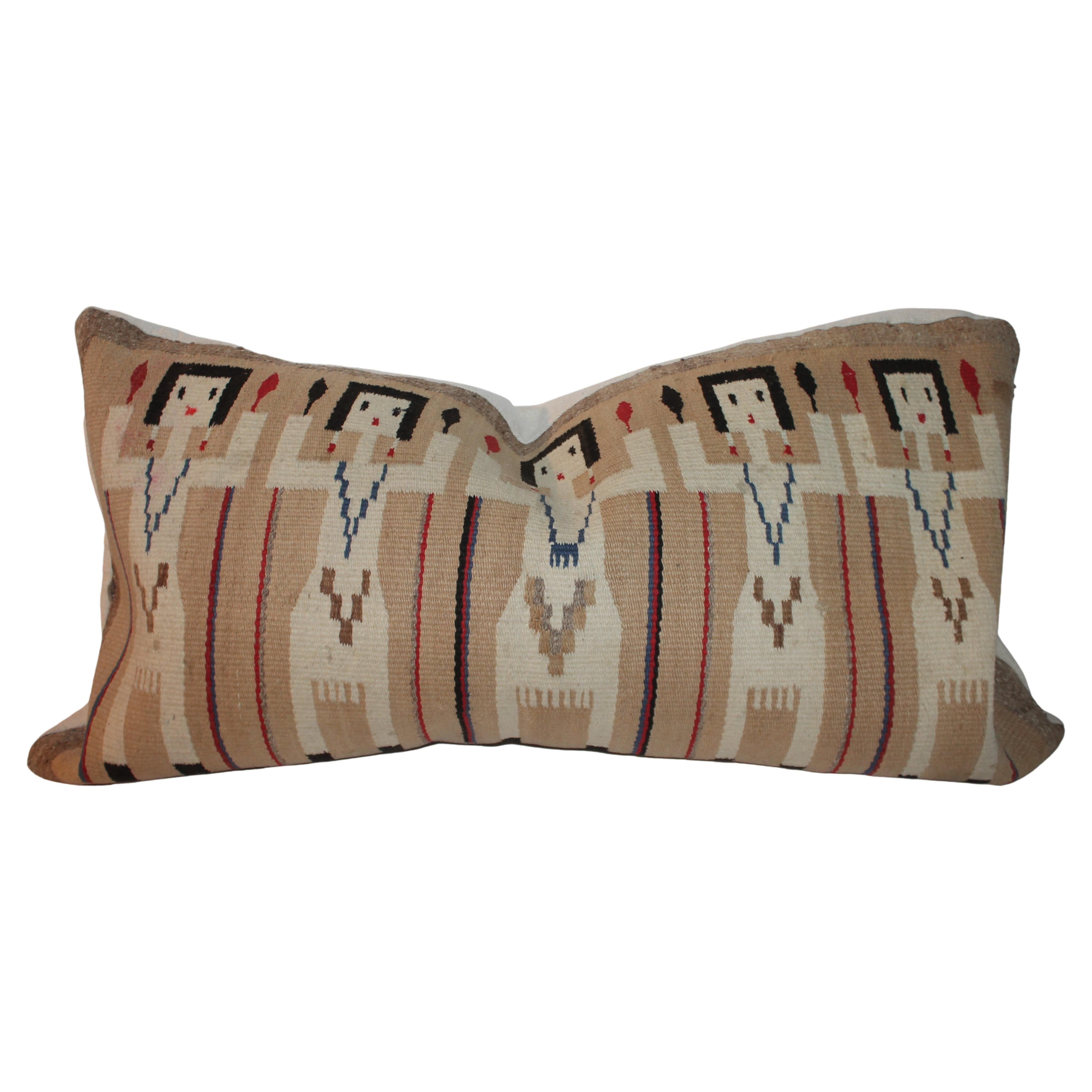 20thc Yei Indian Weaving Bolster Pillow