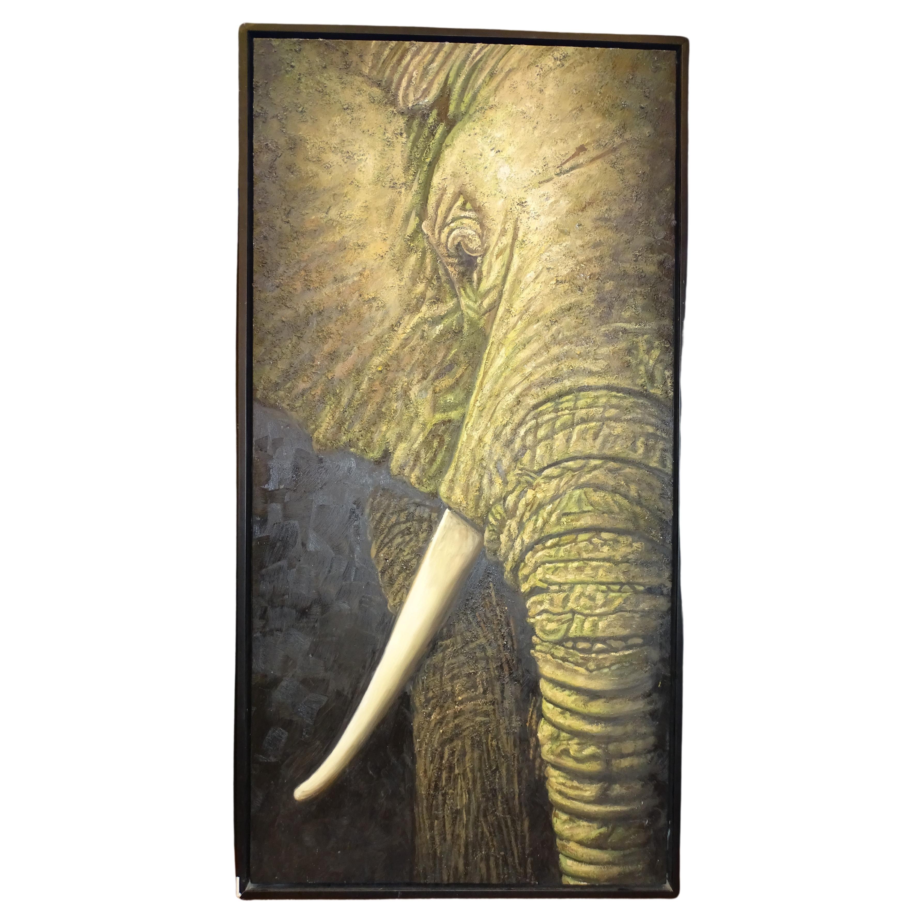 20thcentury French Painting, Oil on Canvas, "The Elephant"