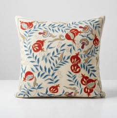 20"x20" 100% Silk Cushion Cover. Embroidered Accent Pillow. New Throw Pillow