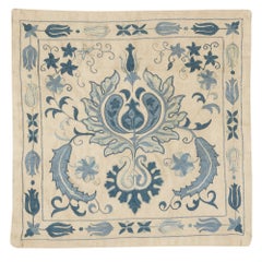 20 "x20" Housse de coussin 100% soie. Oreiller en dentelle brodée. New Toss Pillow