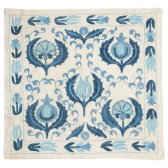 20 "x20" Housse de coussin 100% soie. Taie d'oreiller brodée. Oreiller en dentelle fait main